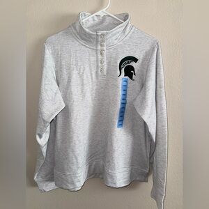 liv casual NWT Michigan State University Spartans Long Sleeve‎ Quarter Button Up